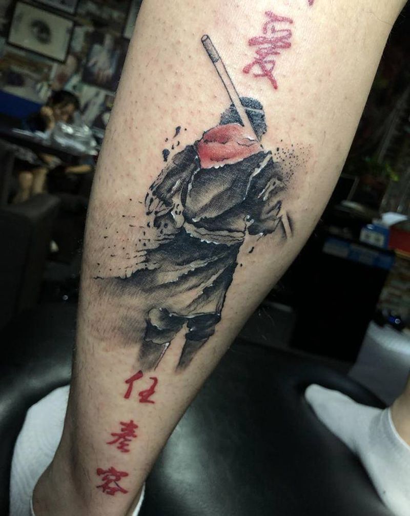 至尊宝纹身图片_腿部脚部纹身图案