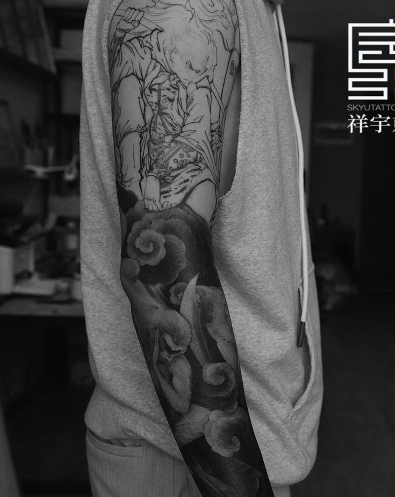 定制纹身纹身图片_手臂新传统齐天大圣纹身图案