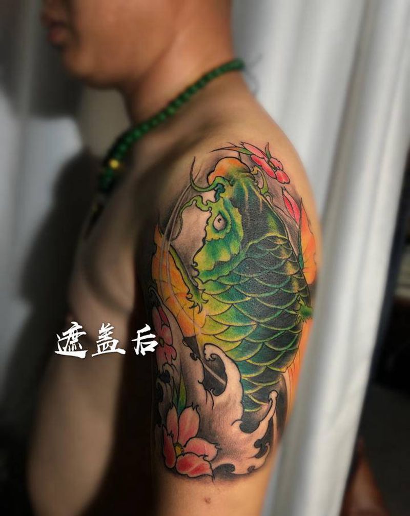 遮盖纹身图片_手臂新传统老传统纹身图案