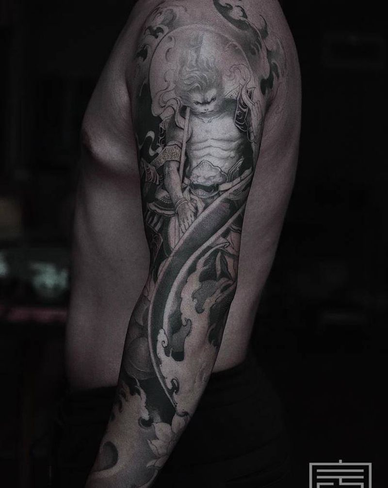 斗战胜佛纹身图片_手臂新传统斗战胜佛纹身图案