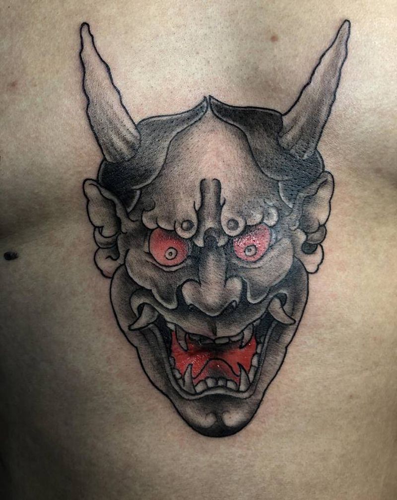 般若纹身图片_胸部腹部新传统老传统纹身图案