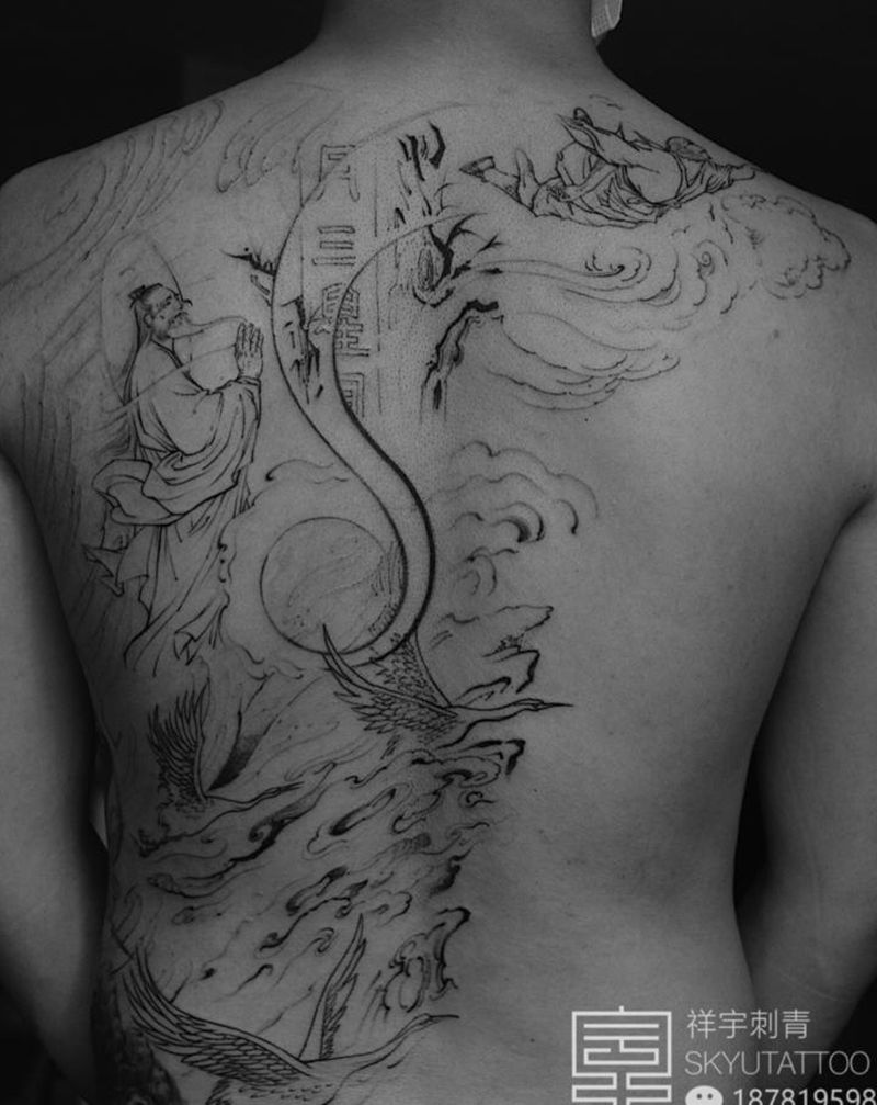 猴王学艺纹身图片_新传统悟空纹身图案