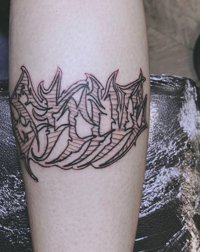 奇卡诺 译：努力纹身图片_腿部脚部欧美写实几何奇卡诺纹身图案