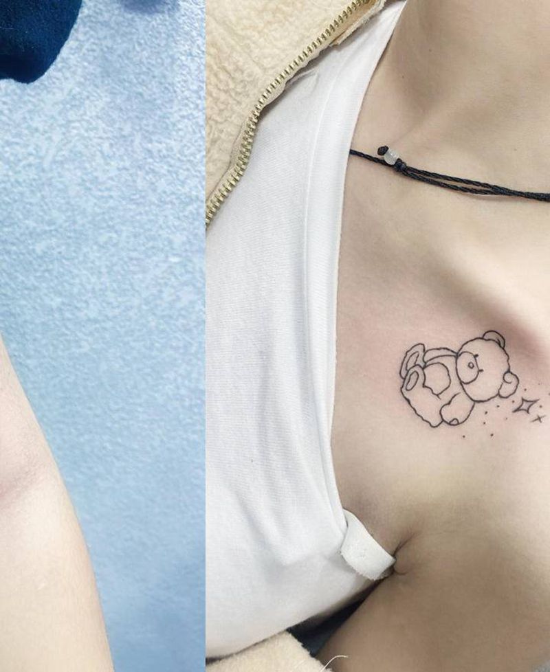 线条小清新纹身图片_肩部几何纹身图案