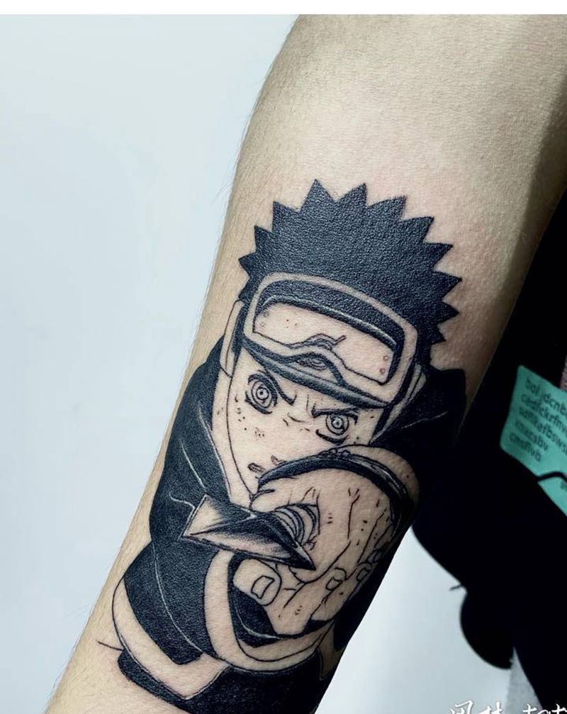 带土纹身图片_手臂动漫纹身图案