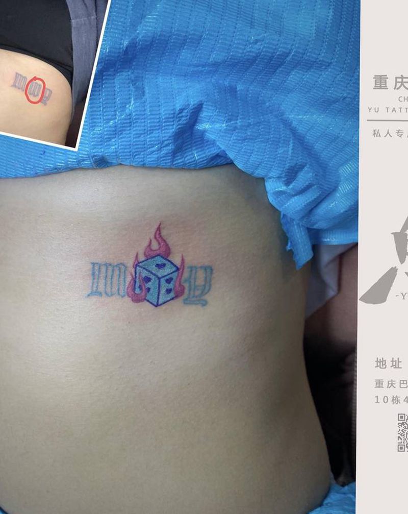 忘记过去遮盖纹身图片_腰部水彩纹身图案