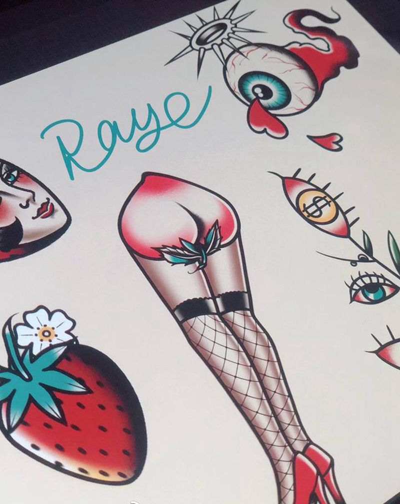 新稿可约,盗图必究!纹身图片_Old School原创纹身图案