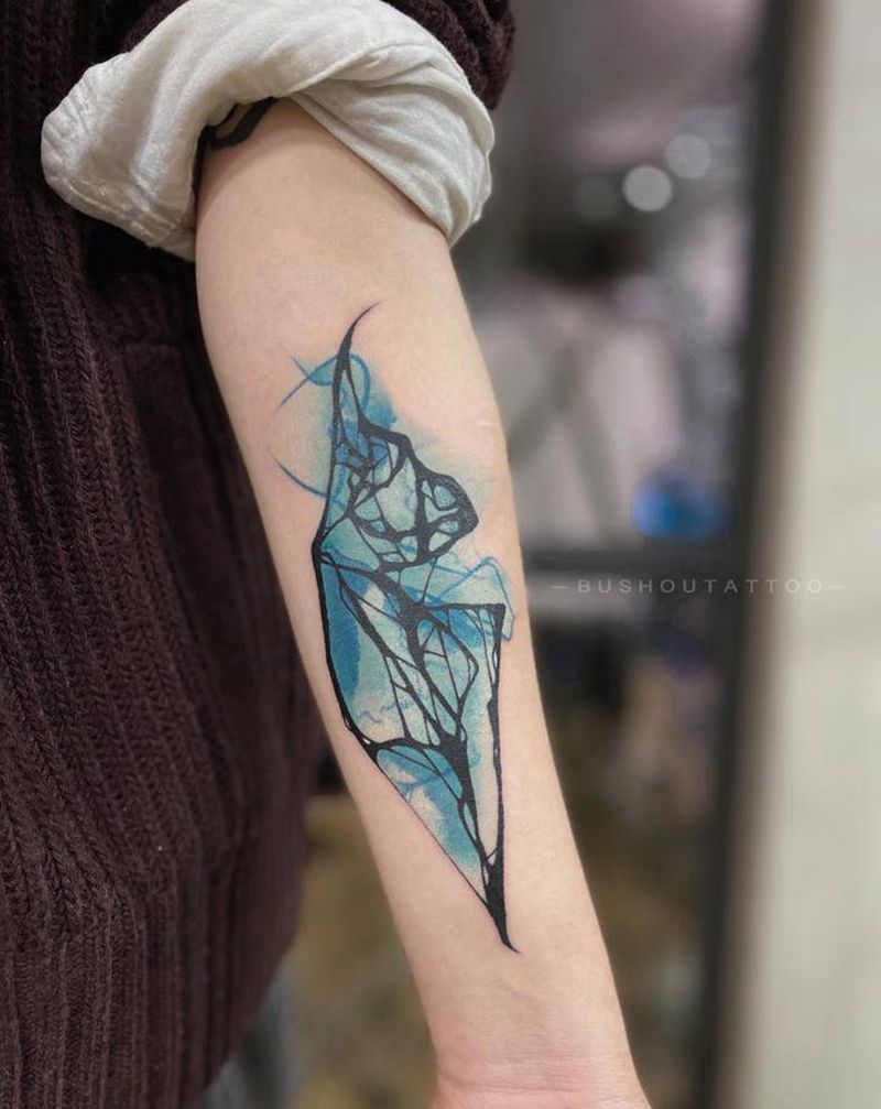 修改遮盖纹身图片_手臂手部水彩水墨纹身图案