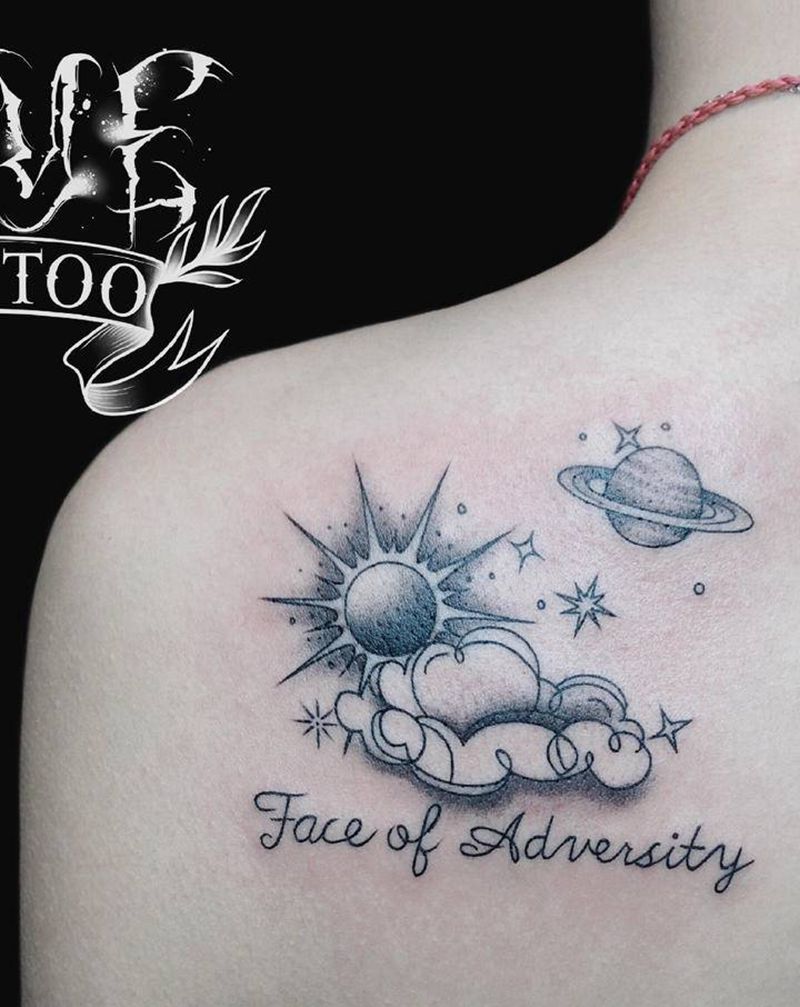 阳光  向往  未来纹身图片_背部点刺小清新纹身图案