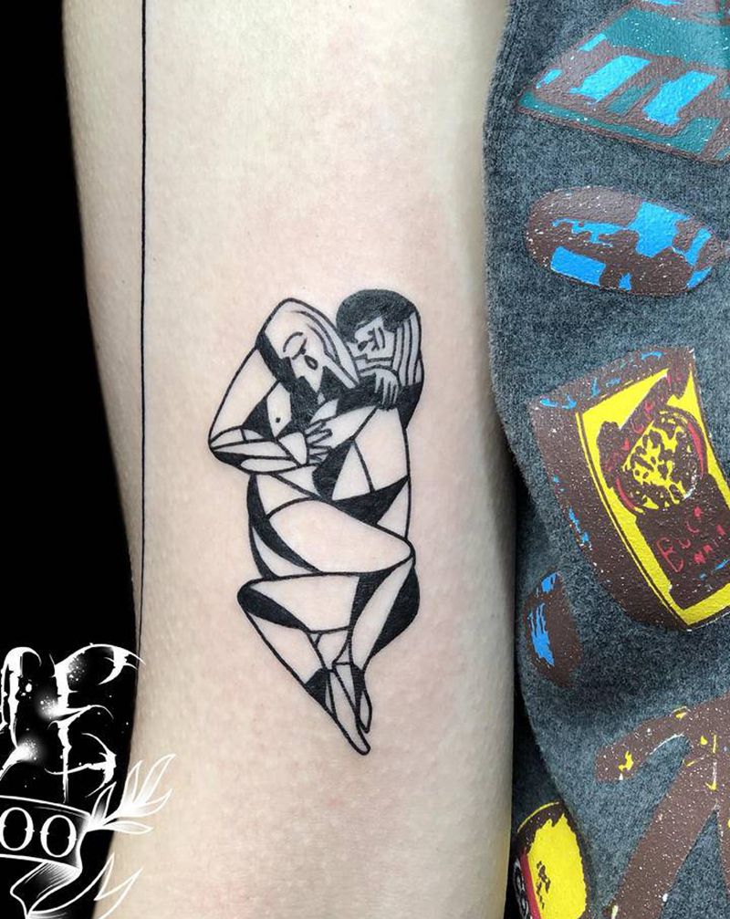 毕加索风-Hug纹身图片_手臂Old School毕加索纹身图案