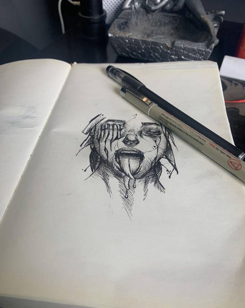 随便画画纹身图片_暗黑纹身图案