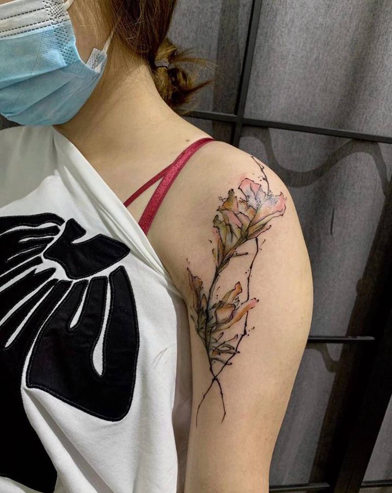 遮盖纹身图片_手臂水彩纹身图案