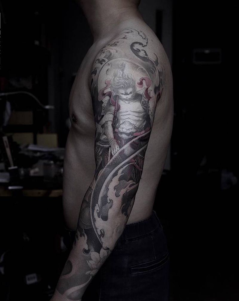 斗战胜佛纹身图片_手臂新传统孙悟空纹身图案