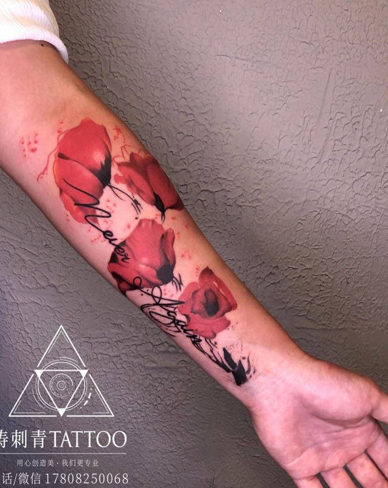 花纹身图片_手臂纹身图案