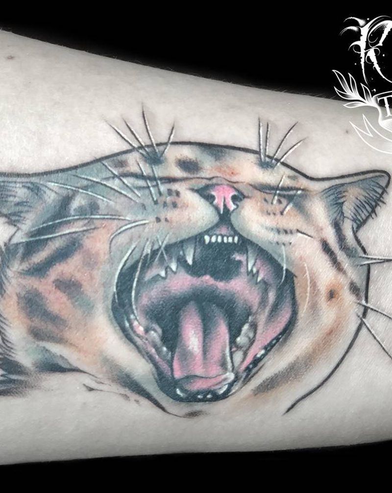 猫猫丸子纹身图片_手臂New School纹身图案