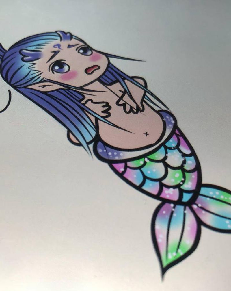 敖丙(藕饼)纹身图片_New School卡通纹身图案