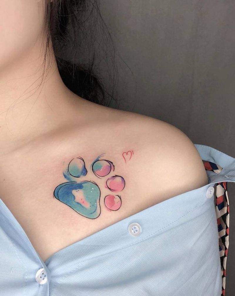 水彩纹身图片_肩部水彩纹身图案