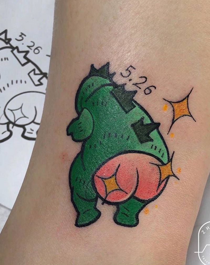 小新的小屁屁纹身图片_脚部腿部New School纹身图案