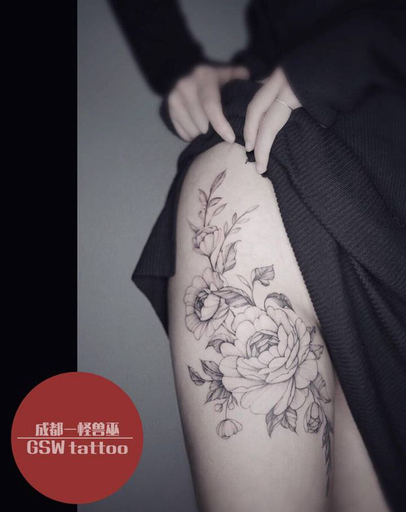 整个花腿纹身图片_腿部纹身图案