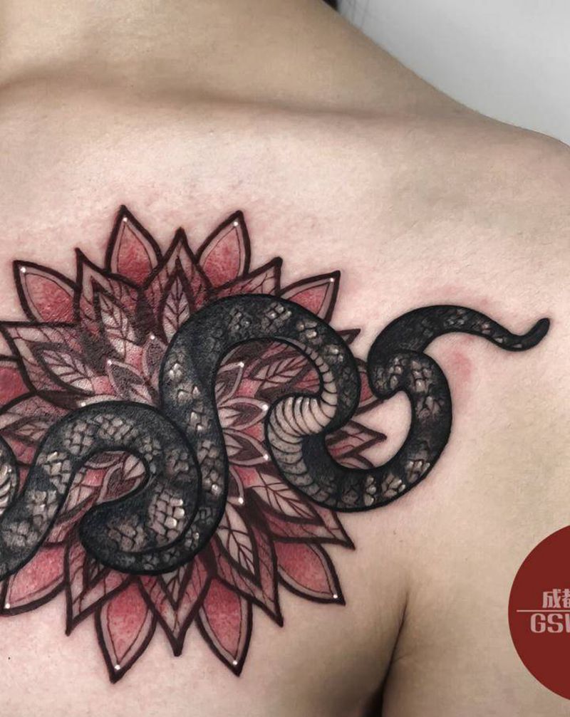 宠物纹身图片_胸部纹身图案