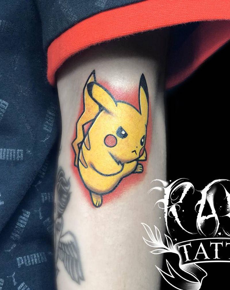 皮卡丘纹身图片_手臂New School纹身图案