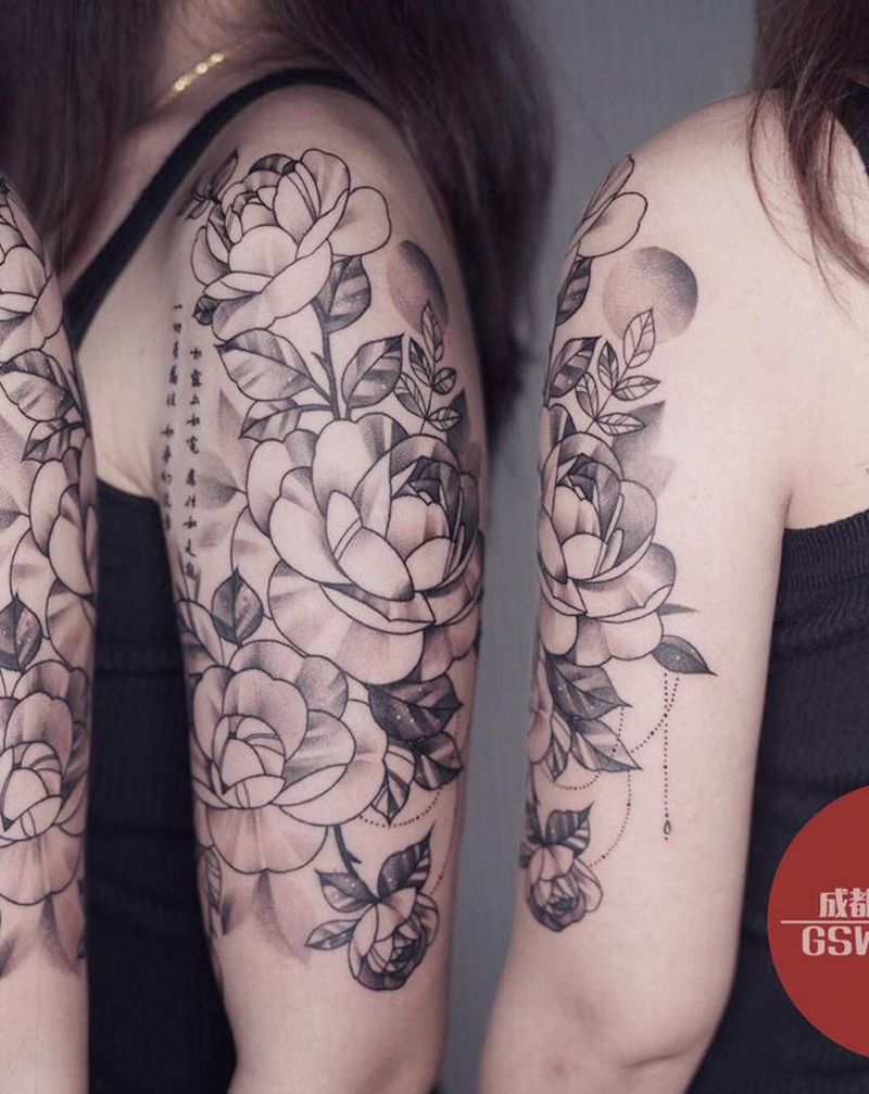 “花”臂纹身图片_手臂纹身图案