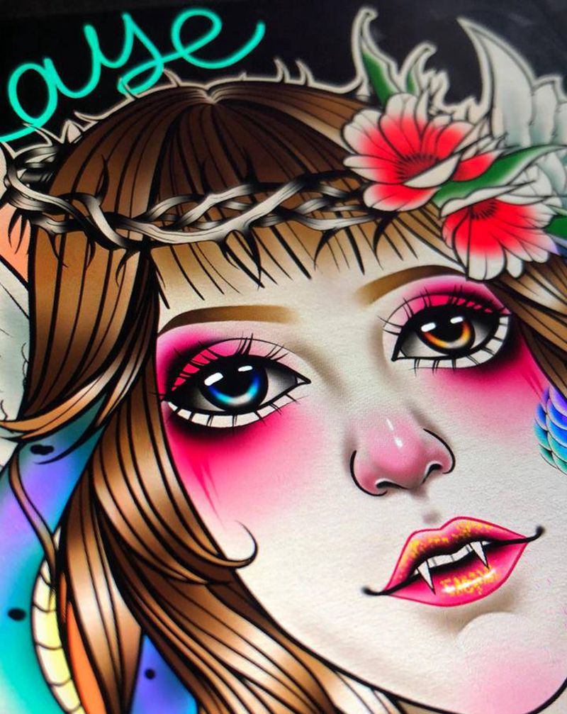 美杜莎Medusa纹身图片_New School美杜莎原创纹身图案