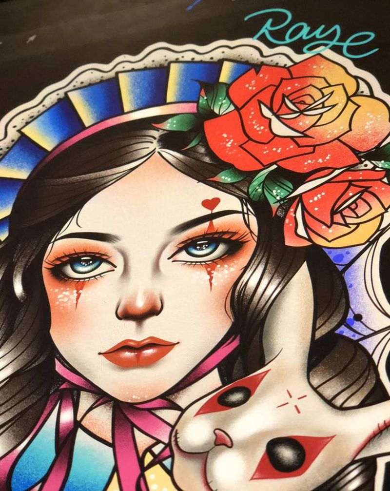 新稿纹身图片_New School原创女郎纹身图案