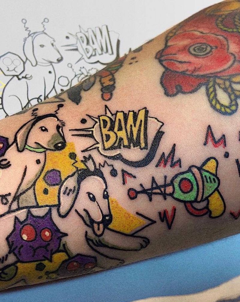 客人家的小淘气被缩小的故事纹身图片_手臂手部New School纹身图案