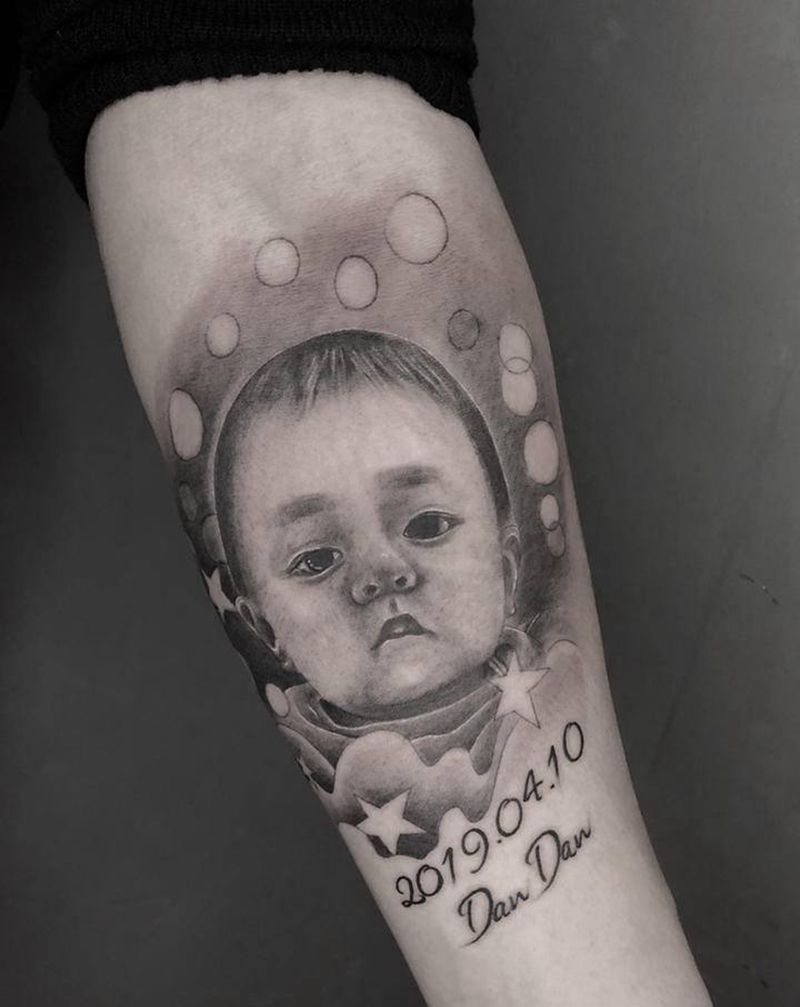 肖像纹身图片_手臂欧美写实纹身图案