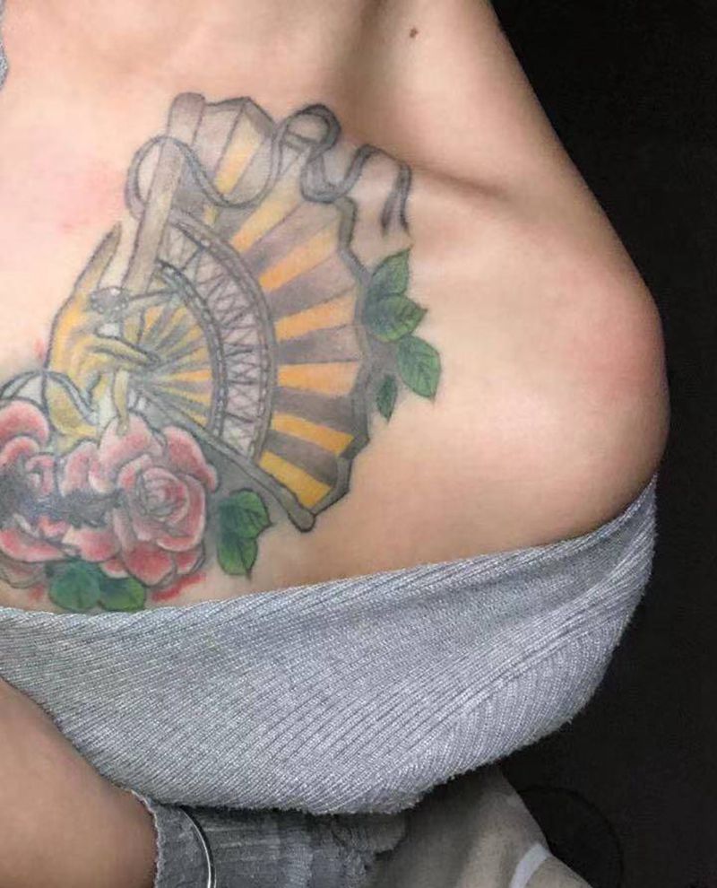 修改失败纹身纹身图片_胸部肩部Old School纹身图案