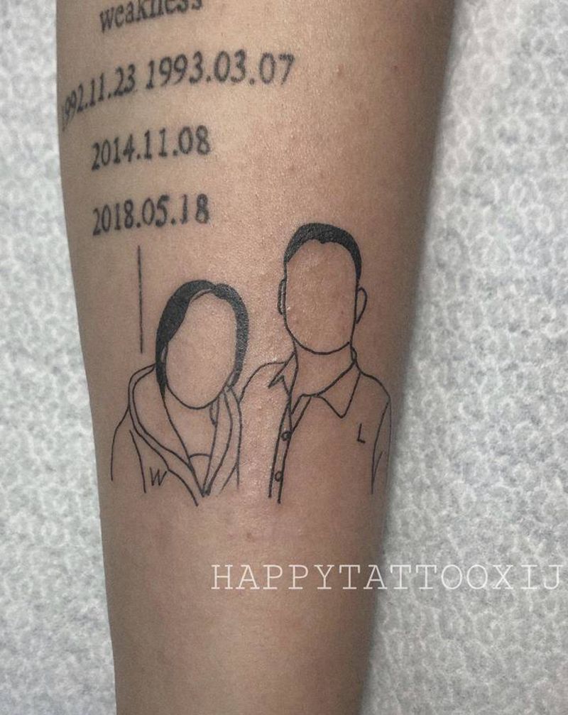 父母纹身图片_手部手臂花体字New School纹身图案