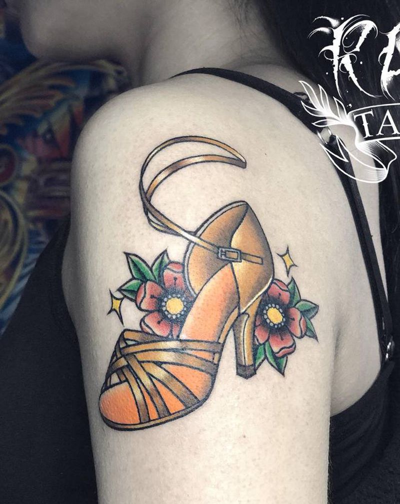 拉丁舞鞋纹身图片_手臂New School原创纹身图案