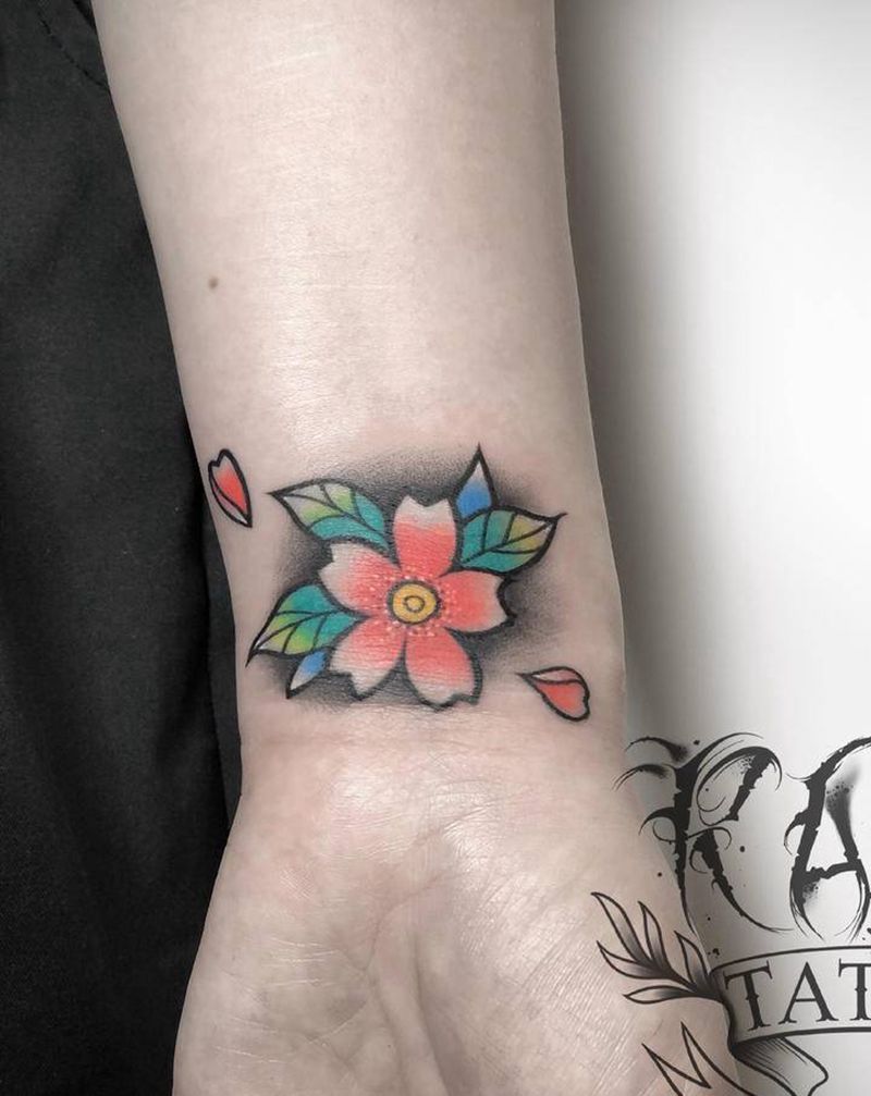 修改樱花纹身图片_手臂New School修改纹身图案