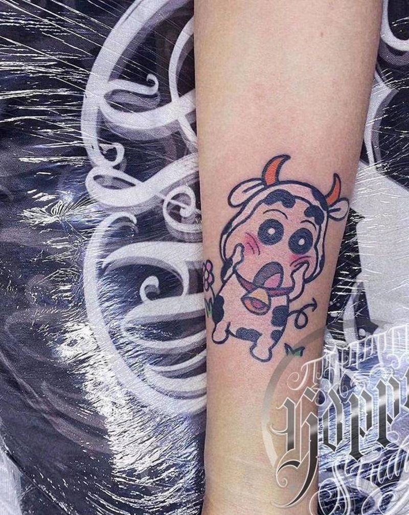 蜡笔小新纹身图片_手臂手部New School纹身图案