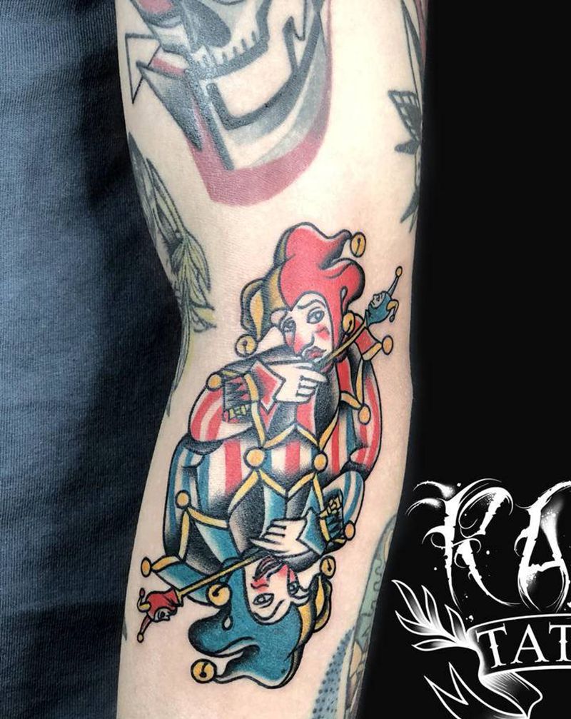 Old school愚者纹身图片_手臂Old School愚者 原创纹身图案