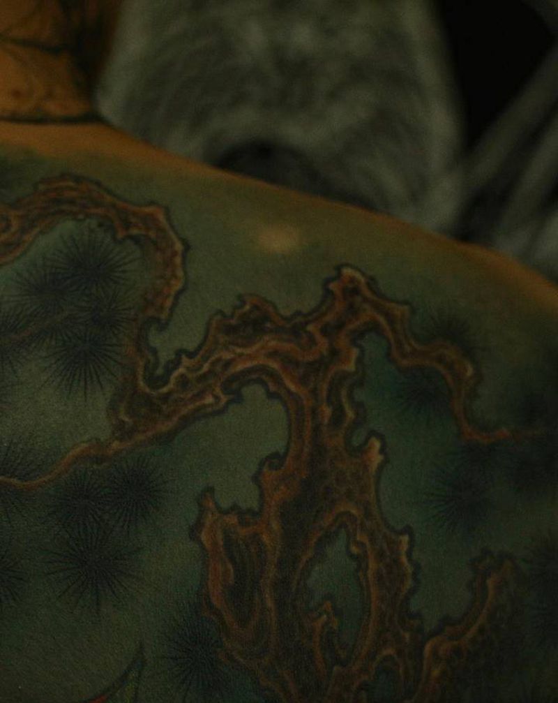 杀神白起 · 细节图纹身图片_背部新传统满背传统杀神白起纹身图案