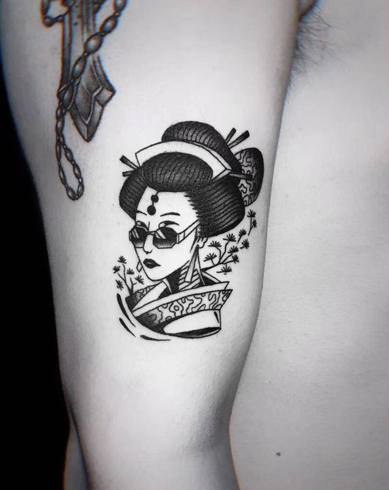 艺妓纹身图片_手臂手部Old School纹身图案