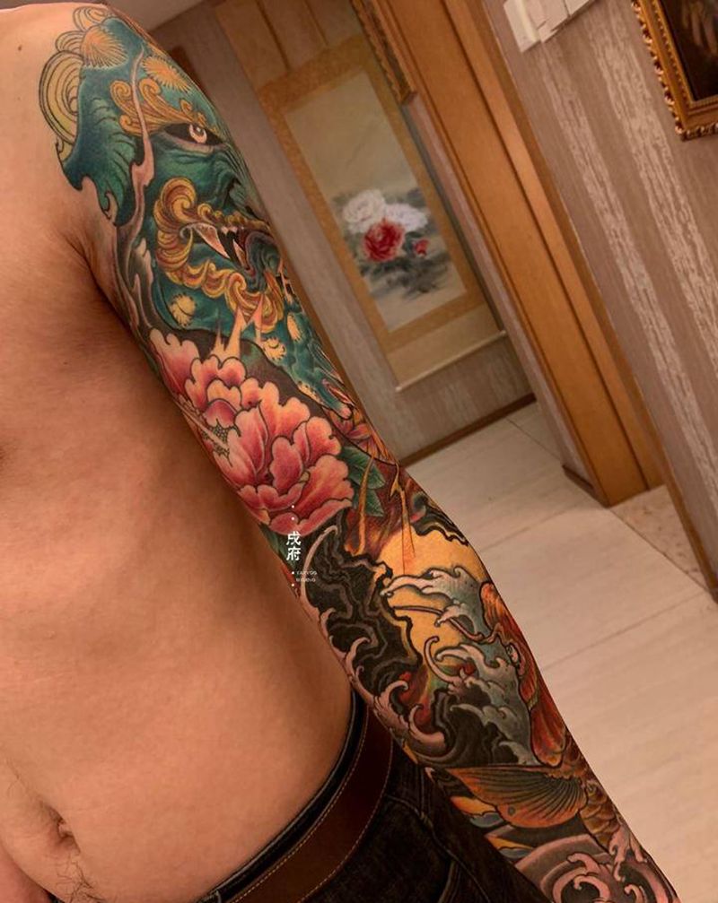 花臂修改纹身图片_手臂手部新传统纹身图案