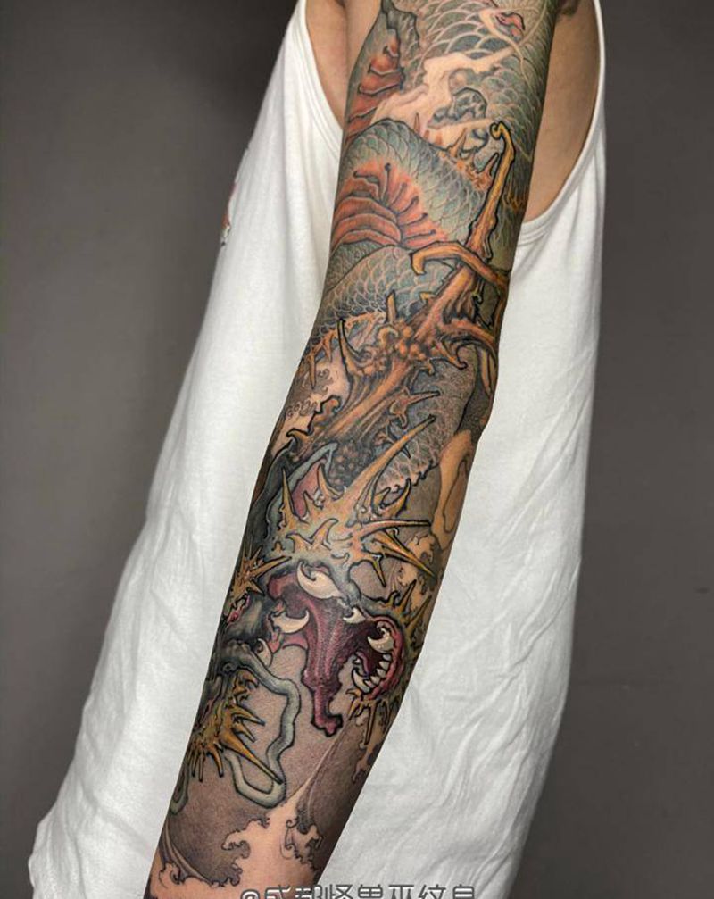 新传统作品纹身图片_手臂新传统纹身图案