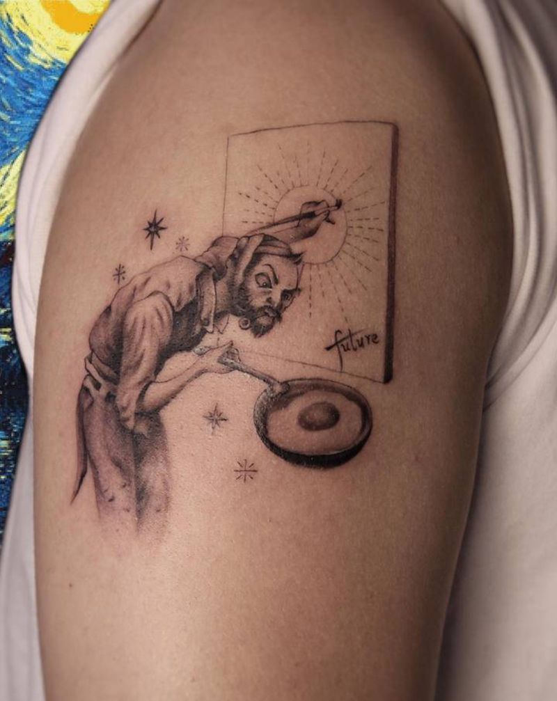 梵高纹身图片_手臂欧美写实纹身图案