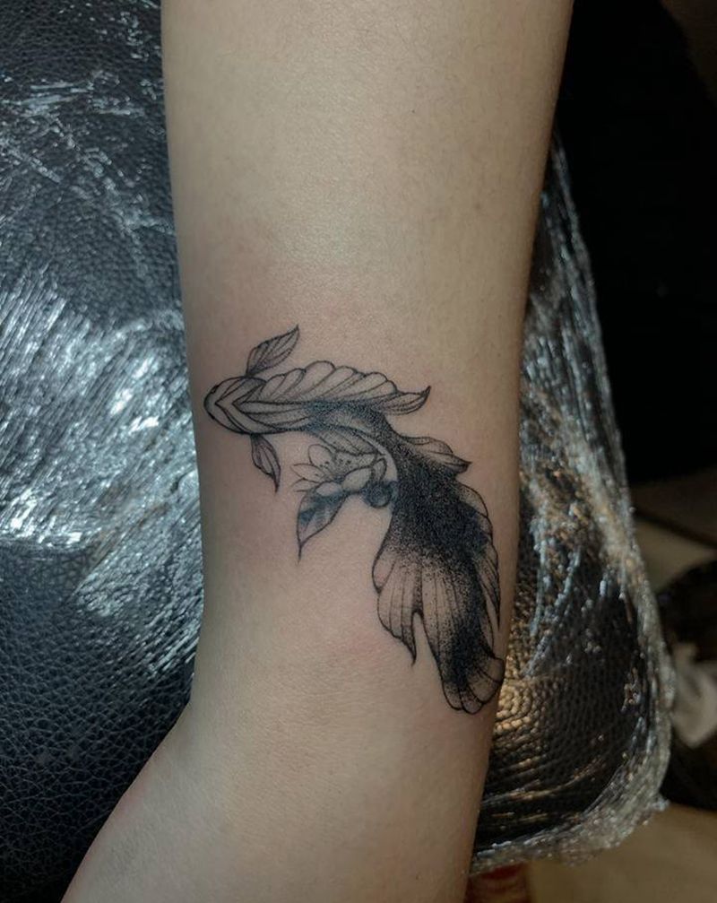 花环遮盖纹身图片_手臂点刺纹身图案