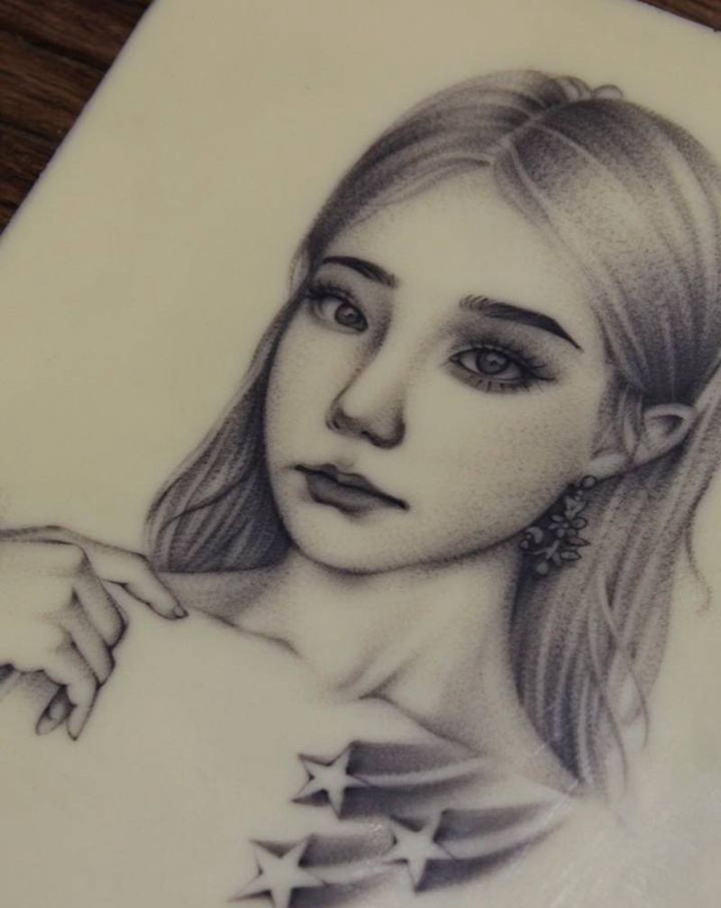 练习皮纹身图片_腹部手臂欧美写实点刺纹身图案