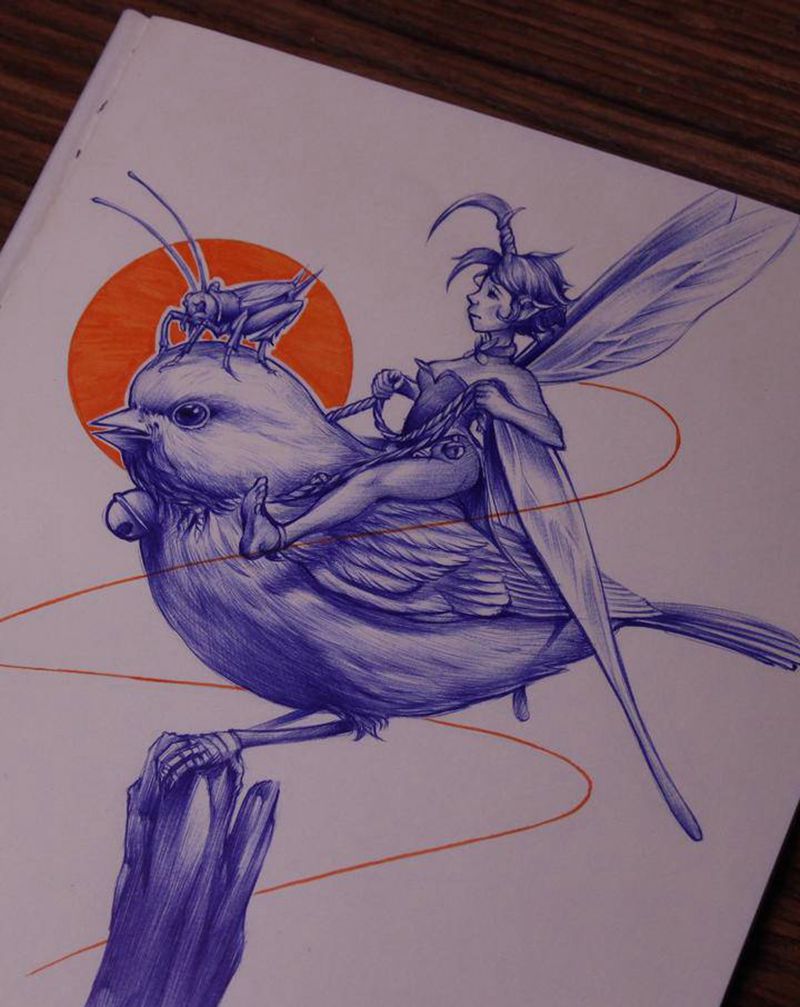 森林骑士纹身图片_背部手臂欧美写实几何纹身图案