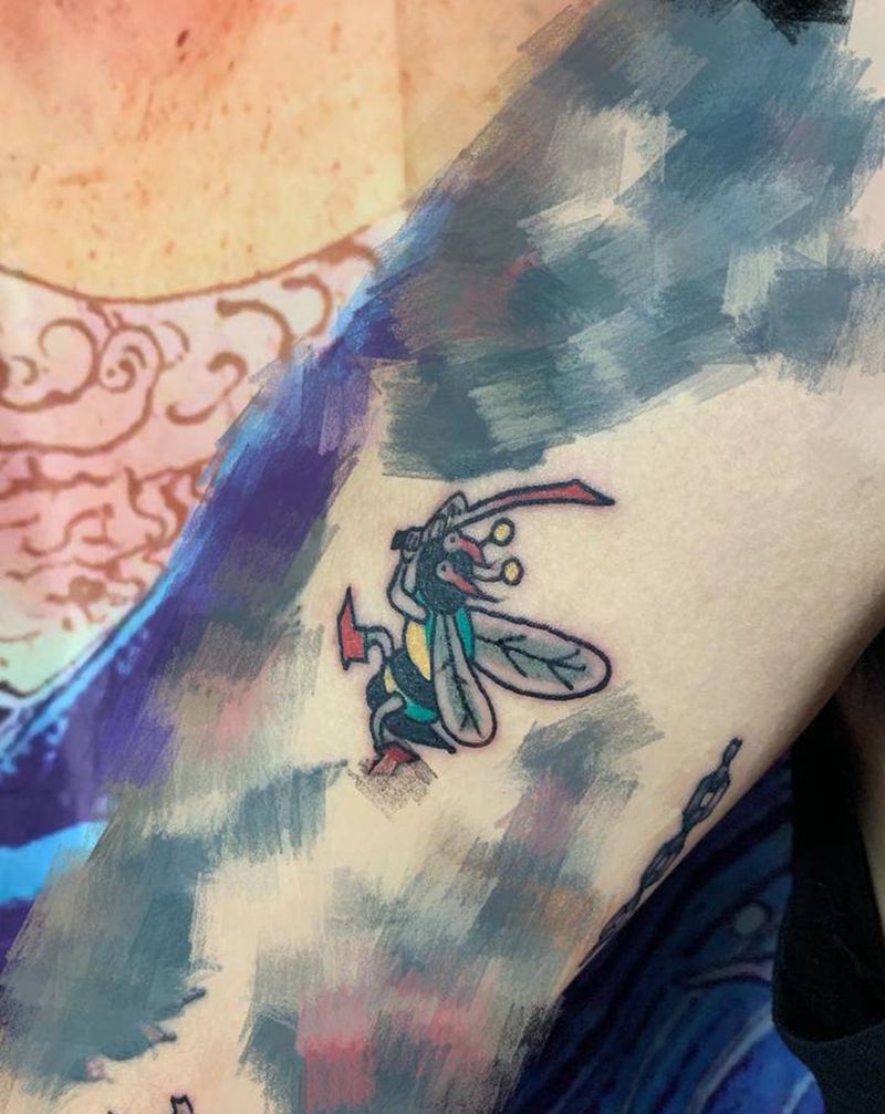 蚊子纹身图片_手臂Old School纹身图案