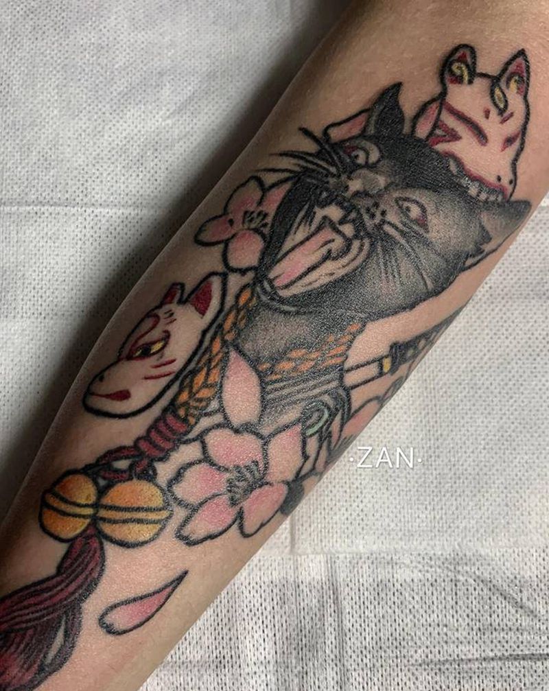 客自带稿纹身图片_Old SchoolNew School猫纹身图案