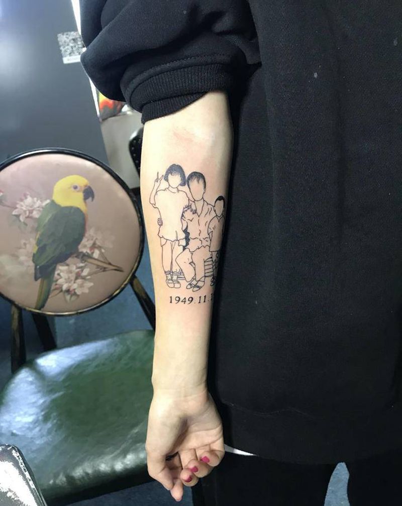 肖像简笔纹身图片_手臂纹身图案