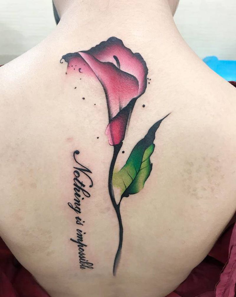 水彩风纹身图片_背部水彩纹身图案