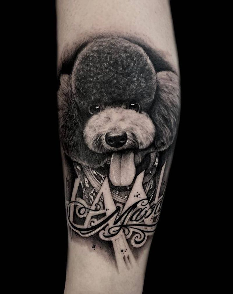 T-one纹身图片_腿部欧美写实纹身图案