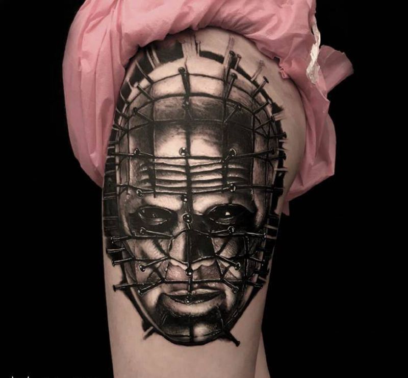 T-one纹身图片_腿部欧美写实纹身图案